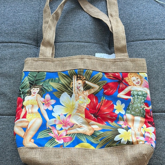 Tropical Print Tote Bag - Picture 1 of 6